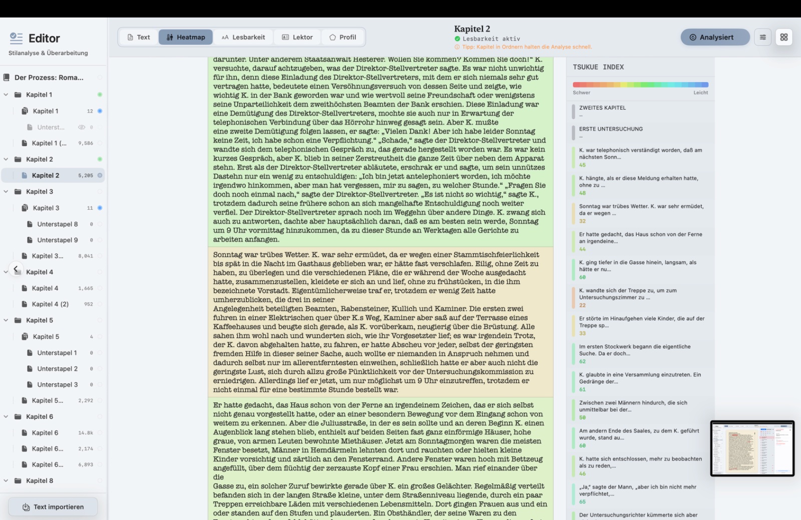 Editor · Readability heatmap