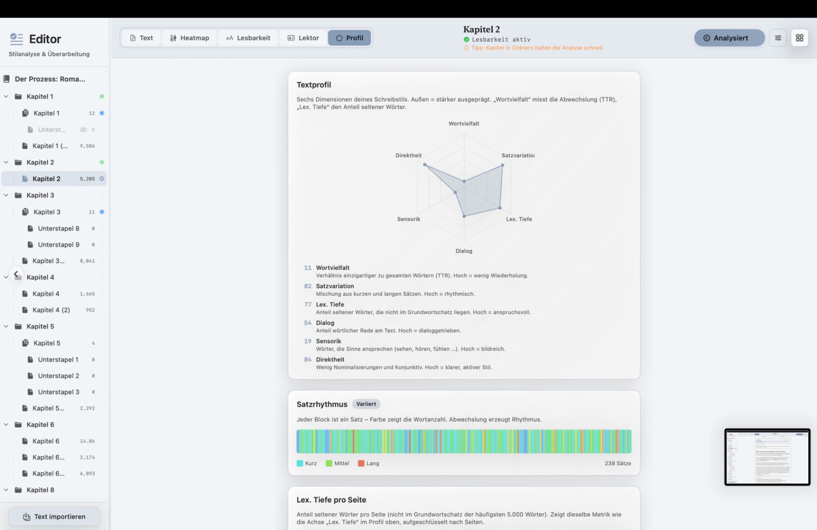 Editor · Radar profile